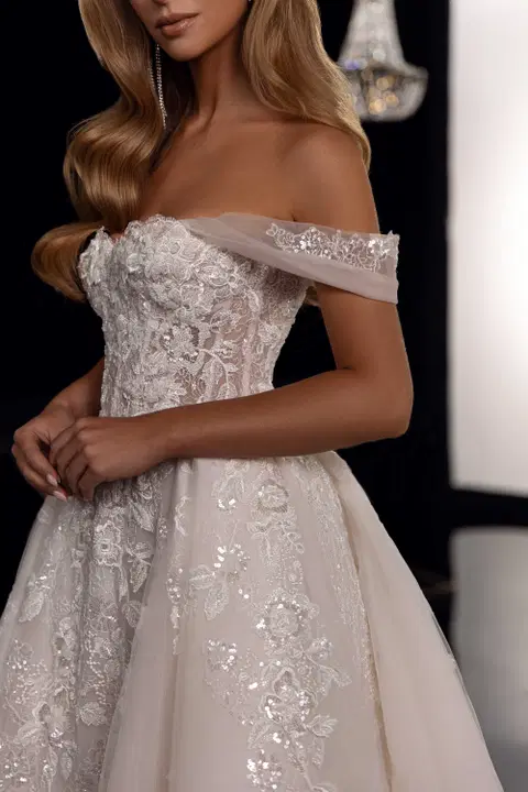 Valentina wedding dress by Tina Valerdi, ball gown, lace