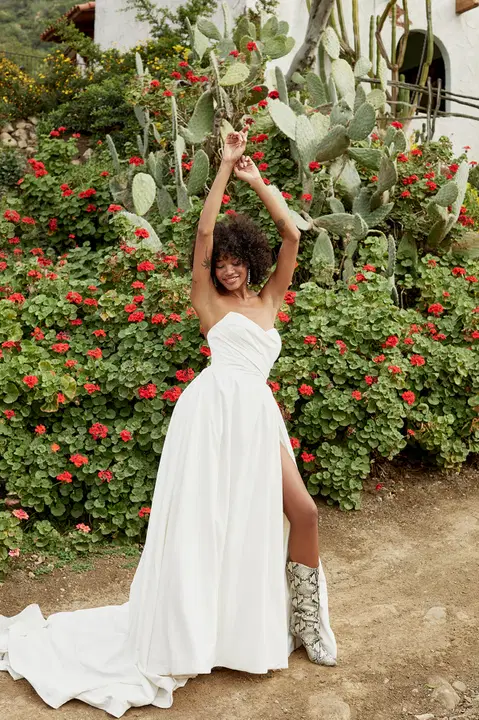 MJ813 - Larissa wedding dress by Madison James, A-line, satin
