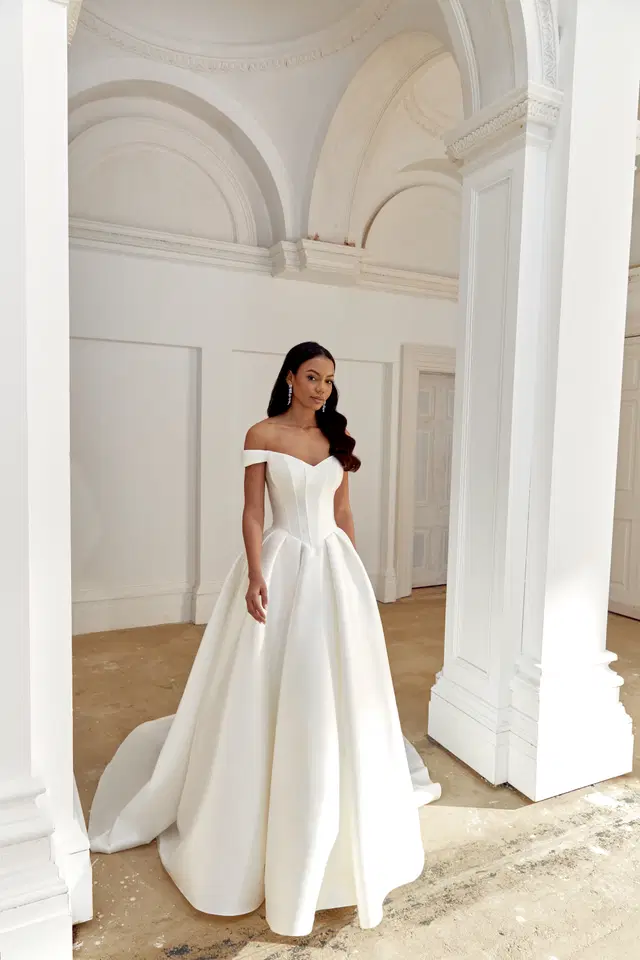 44558 by Sincerity Bridal: Ball Gown silhouette, sweetheart neckline, mikado
