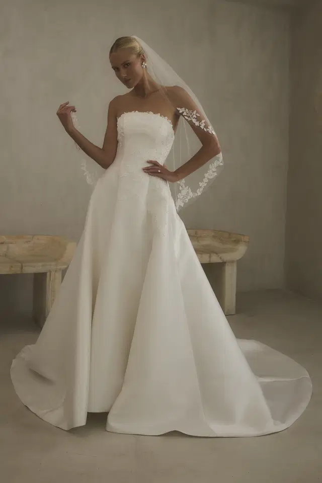 2624 2 by Casablanca Bridal: A-Line silhouette, straight neckline