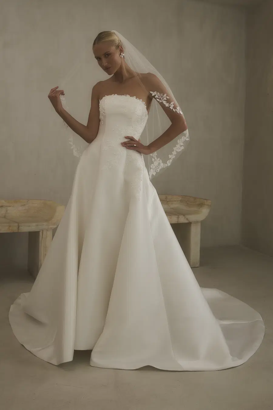 2624 2 by Casablanca Bridal: A-Line silhouette, straight neckline
