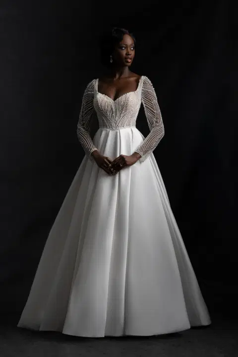 Style C769 wedding dress by Allure Couture, ball gown, mikado