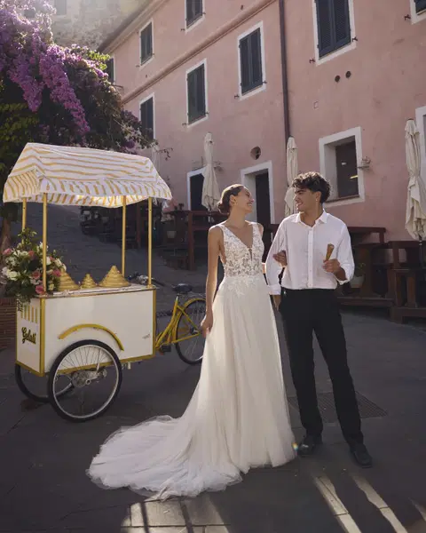 Gabby wedding dress by Modeca Bridal, A-line, lace