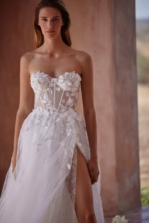 Euphoria wedding dress by Milla Nova, A-line, chantilly