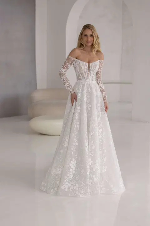 Libra Brautkleid von Jarice, A-Linie, Spitze