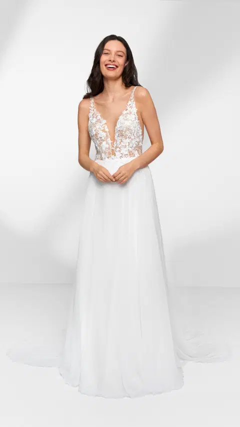 Dana wedding dress by Anna Kara, A-line, chiffon