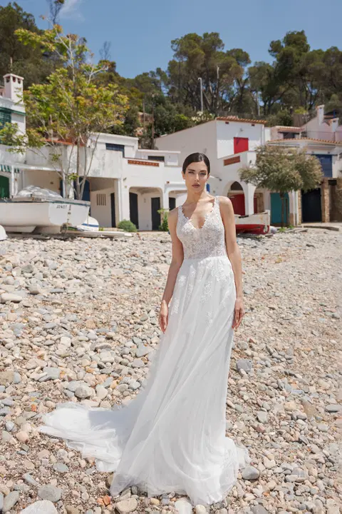 Style B2454 wedding dress by AnnAngelex, A-line, lace