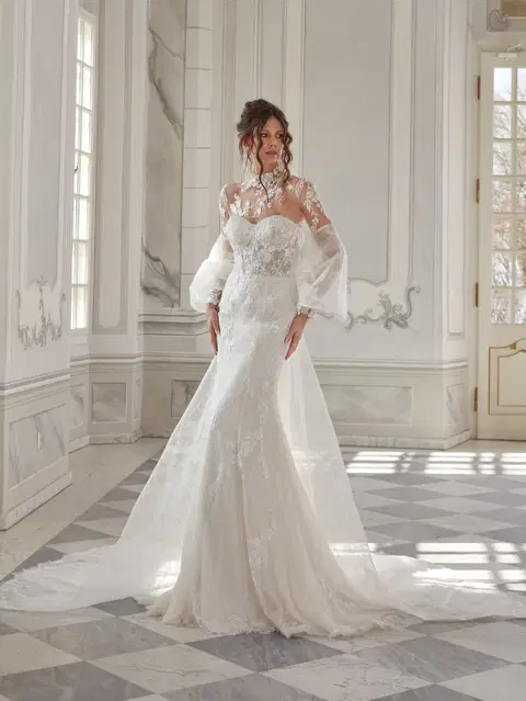 Portia wedding dress by Vanilla Sposa, mermaid, lace