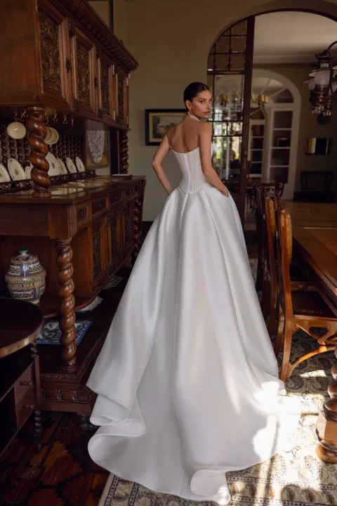 Florentina wedding dress by Tina Valerdi, ball gown, satin