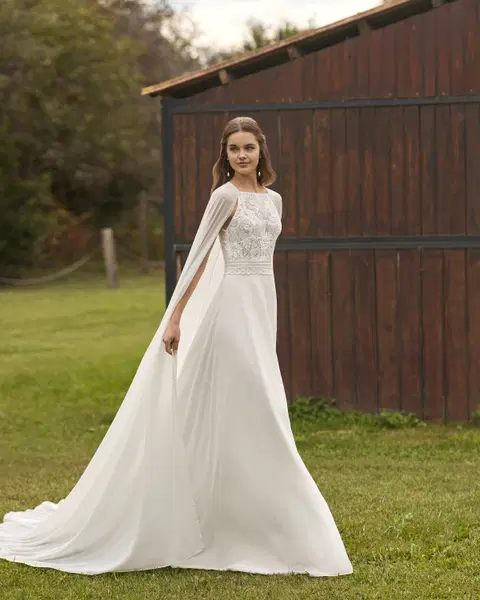 Nayana wedding dress by Alma Novia, straight, lace
