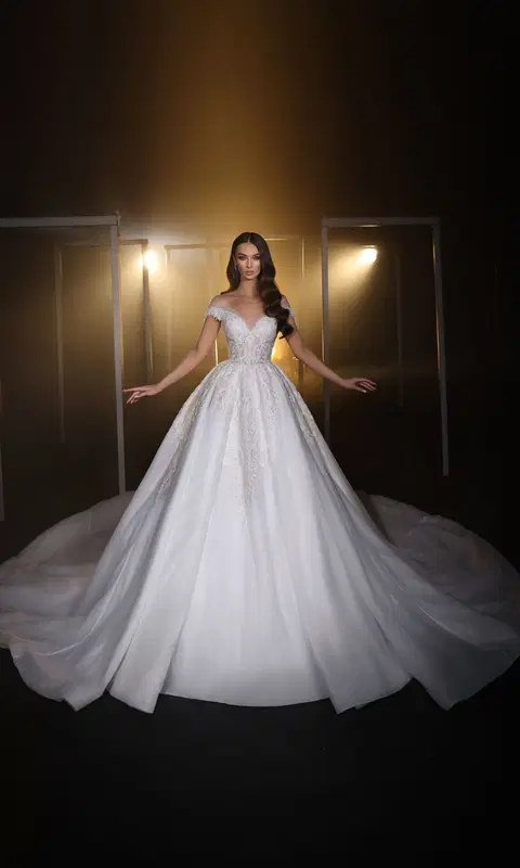 Style R 24-021 wedding dress by Ricca Sposa, ball gown, lace
