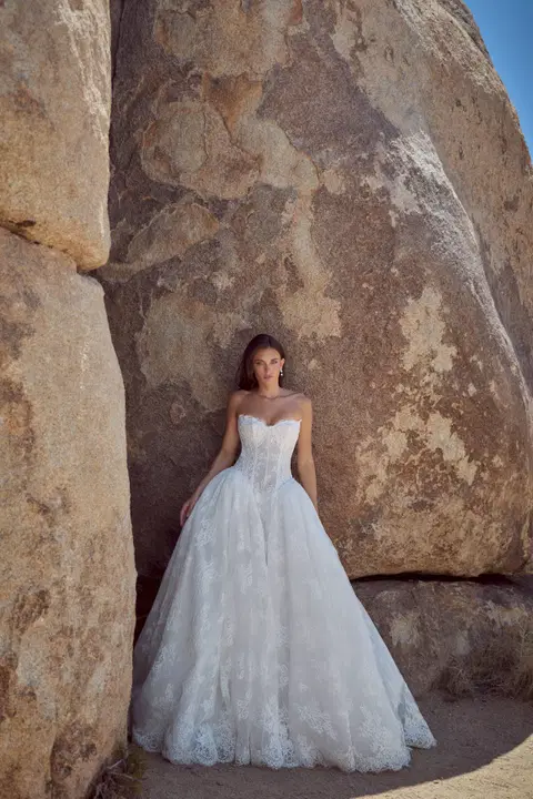 126113 Serafina wedding dress by Calla Blanche, ball gown, lace