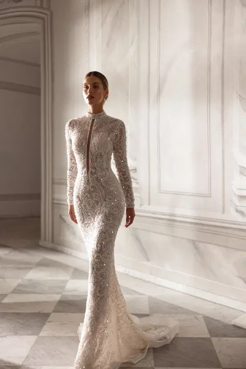Cleo wedding dress by Tina Valerdi, mermaid, lace