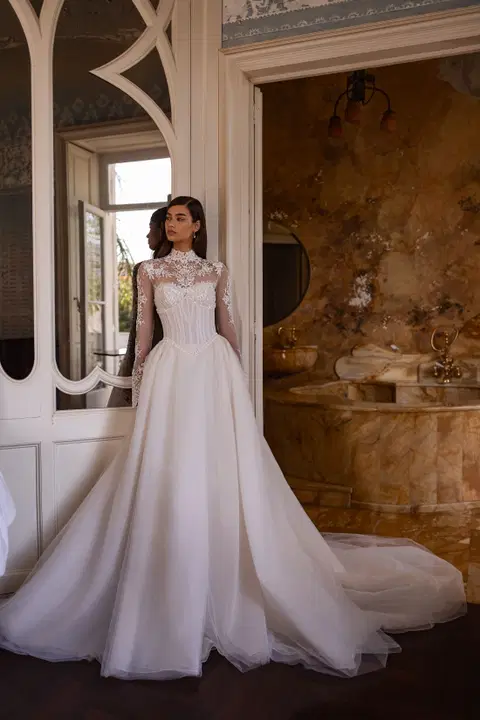 Rebecca wedding dress by Tina Valerdi, ball gown, lace