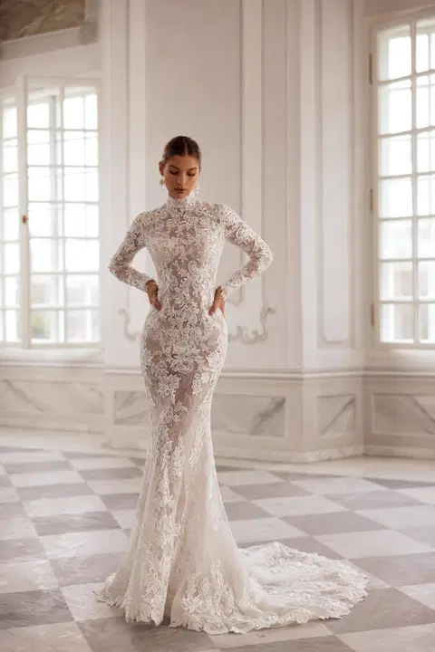 Lola wedding dress by Tina Valerdi, mermaid, lace