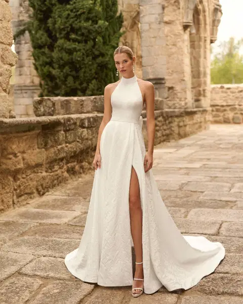 Prado wedding dress by Adriana Alier, A-line, brocade