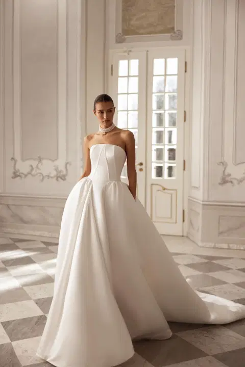 Alma wedding dress by Tina Valerdi, princess, mikado
