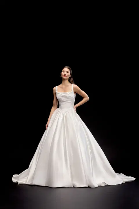 Maris wedding dress by Justin Alexander, ball gown, mikado
