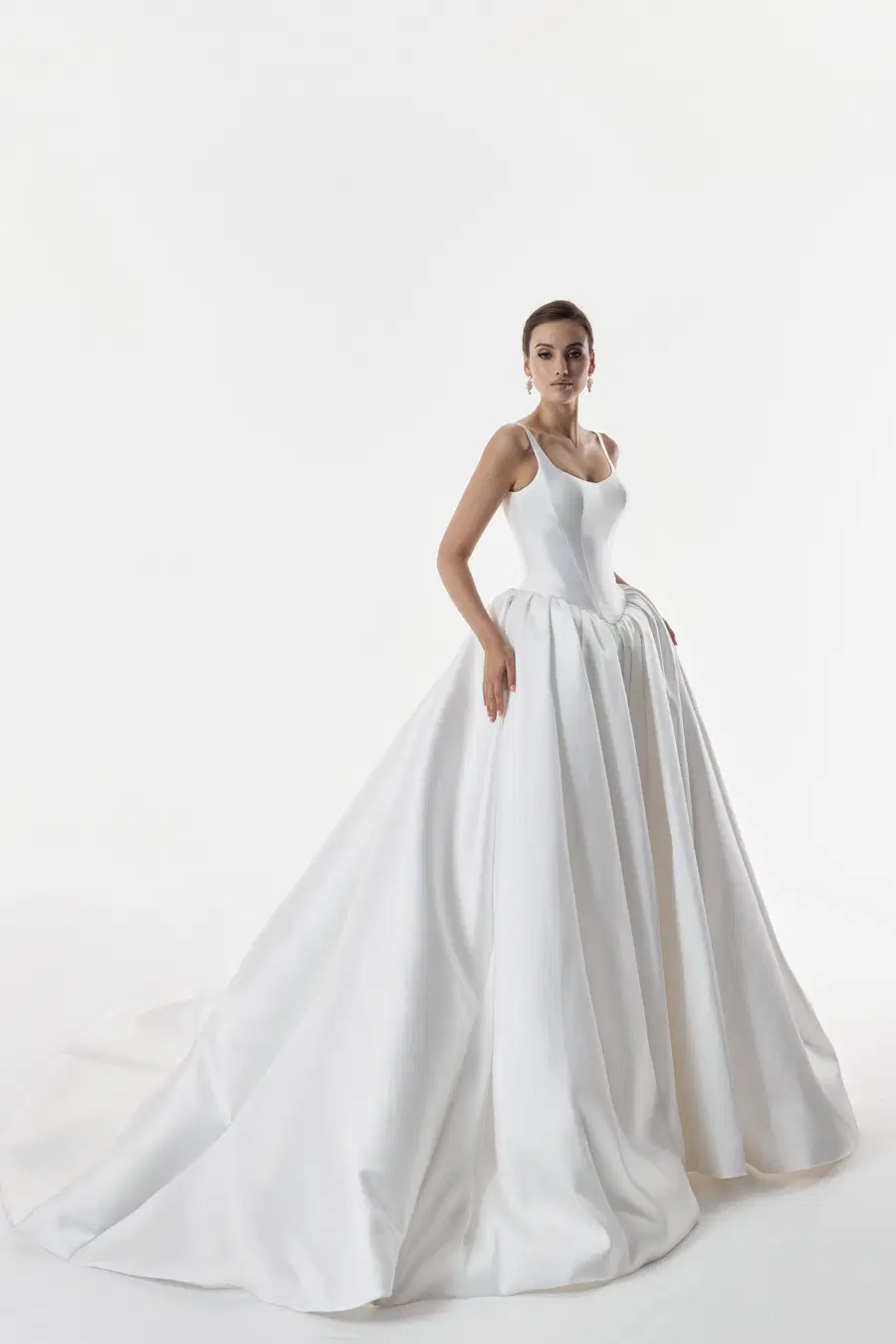 Claudette by Josephine Scott: Ball Gown silhouette, scoop neckline, sleeveless, mikado