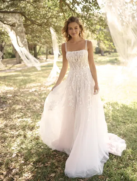 Angie wedding dress by Rebecca Ingram, lace, straight