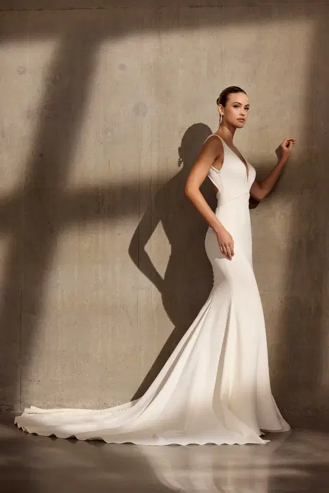 Aspen wedding dress by Avenue by Josephine Scott, trumpet, satin