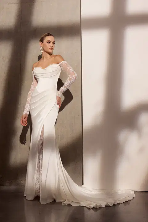 Paris wedding dress by Avenue by Josephine Scott, trumpet, lace