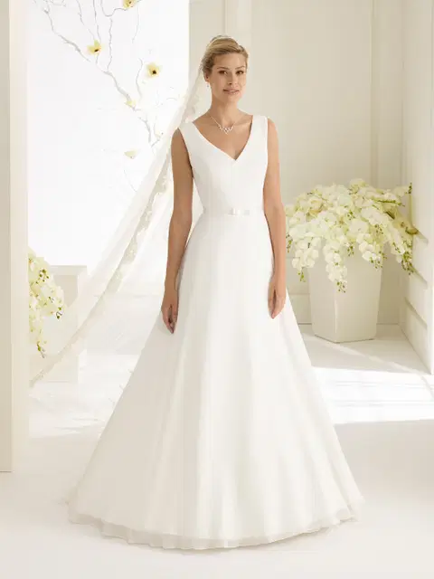Dalila wedding dress by Bianco Evento, A-line, satin