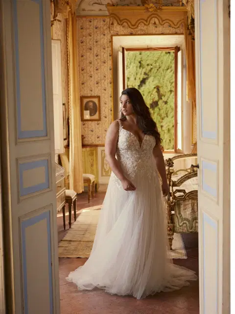 Eloise-C wedding dress by Modeca Bridal, A-line, lace