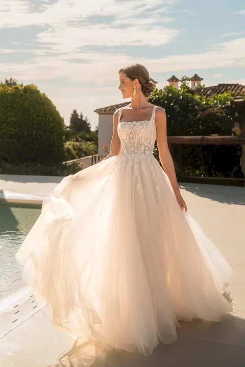 Style 8217 wedding dress by Diane Legrand, A-line, lace