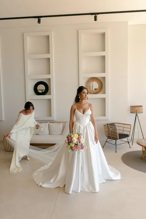 Lake wedding dress by MWL Bride, ball gown, satin