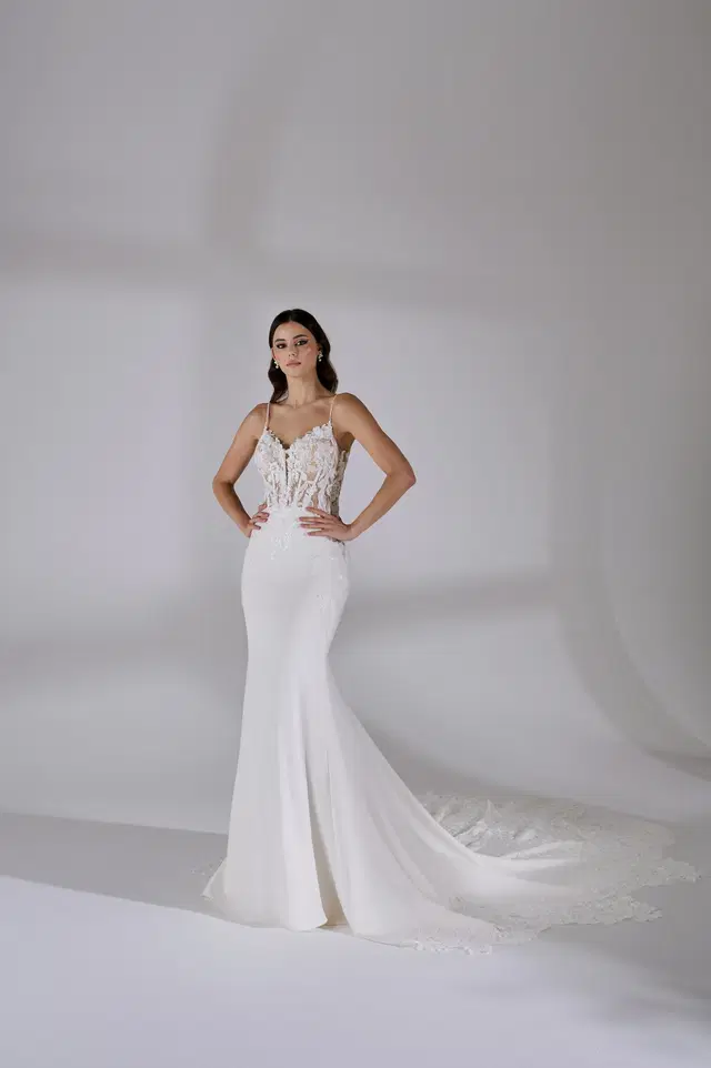 Valentina by Avenue by Josephine Scott: Mermaid silhouette, sweetheart neckline, sleeveless, lace