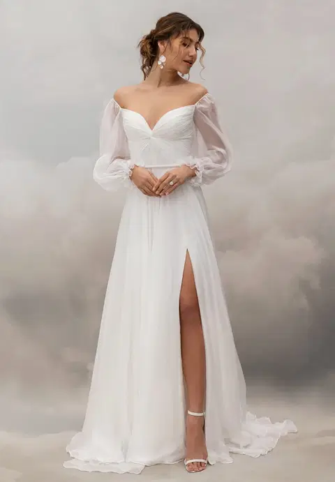 Divina Gown by Catherine Deane, A-line, chiffon