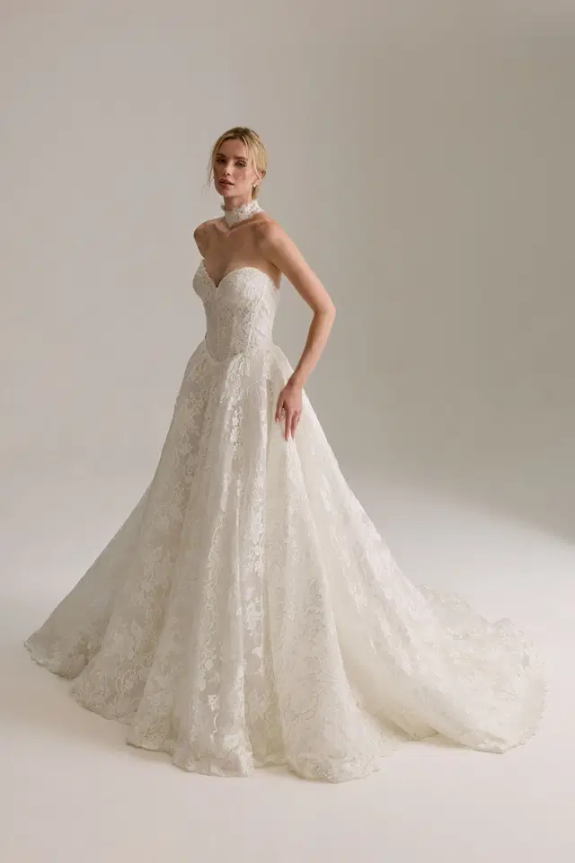 Valeria by Josephine Scott: Ball Gown silhouette, sweetheart neckline, sleeveless, lace