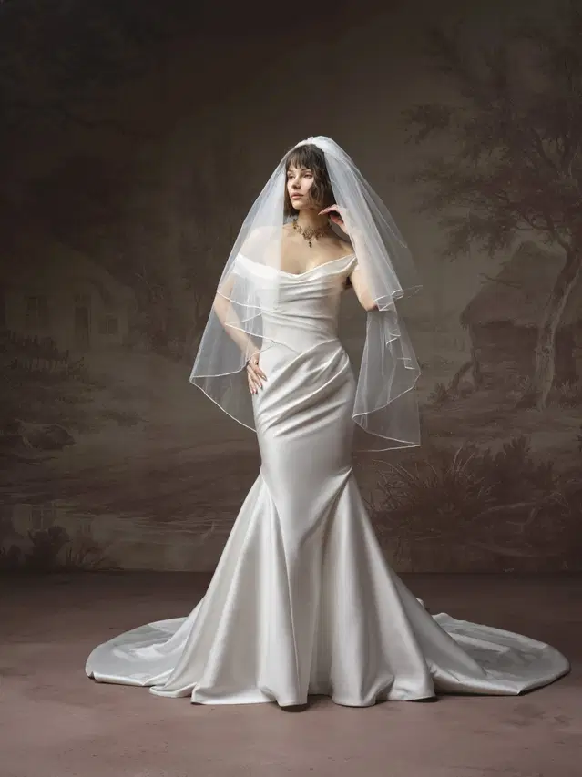 RECINE by Sottero & Midgley: Fit & Flare silhouette, scoop neckline, tulle