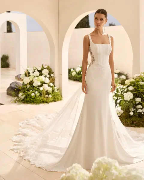 Nedet wedding dress by Rosa Clara, mermaid, crepe