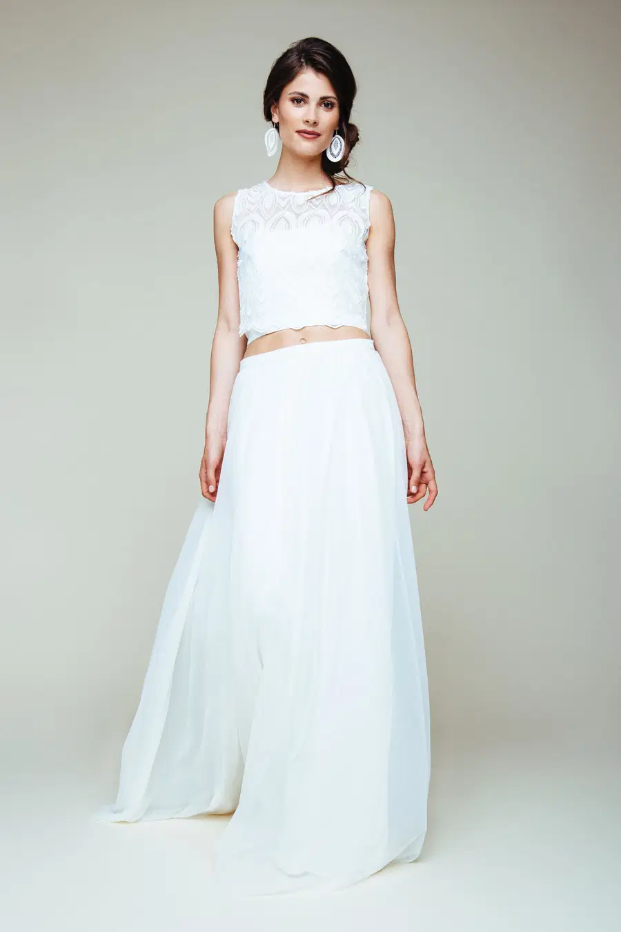 Tüllrock S-1027 by KUESS die BRAUT: Two-Piece silhouette, sleeveless, tulle