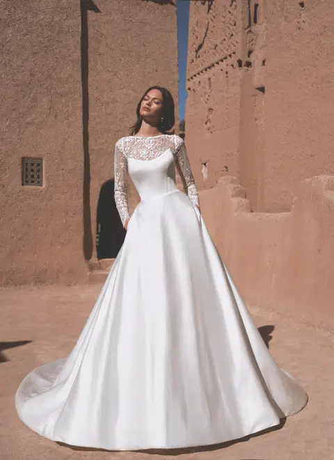 Tinsley wedding dress by Enzoani, A-line, mikado