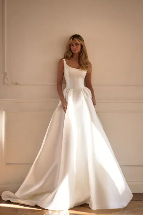 Brilora wedding dress by Milla Nova, A-line, mikado
