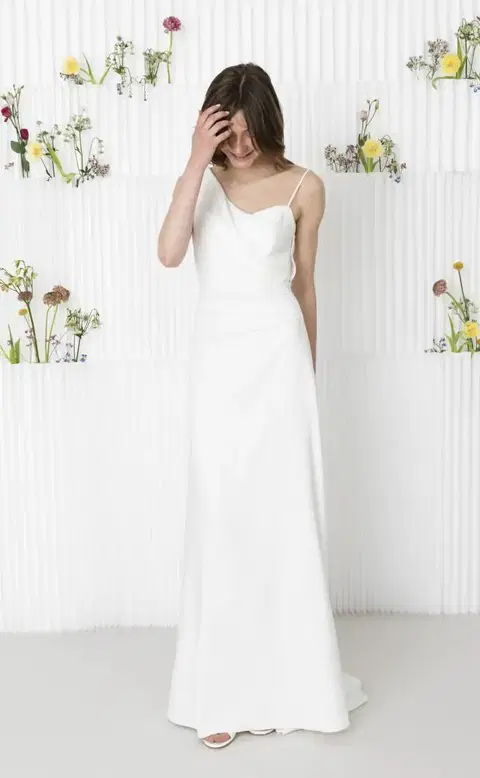 Asymmetric Dress by Kisui, straight, crepe