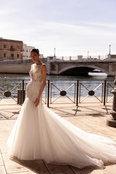 Terrific wedding dress by Carfelli, lace