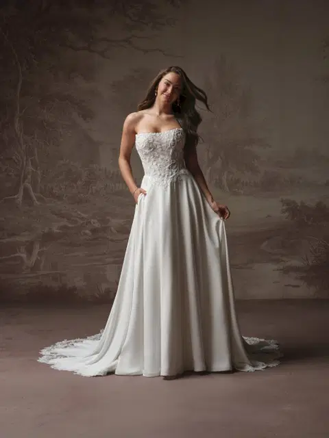Hazel wedding dress by Rebecca Ingram, A-line, lace