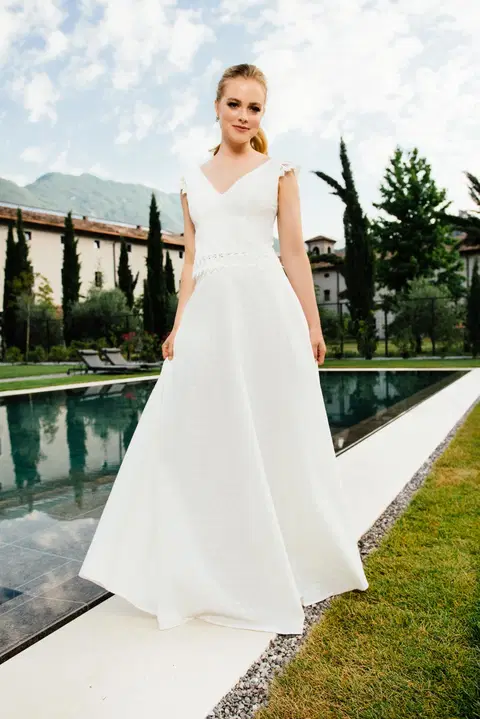 Bio-Baumwoll-Rock S-1046 wedding dress by KUESS die BRAUT, two-piece, cotton