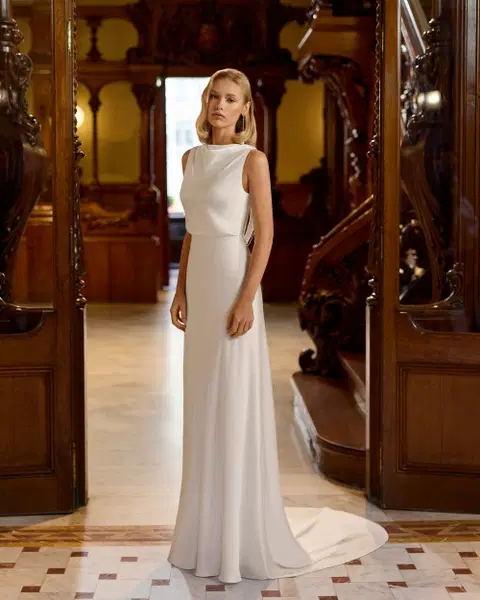 Ciria Brautkleid von Rosa Clara, Gerade, Chiffon