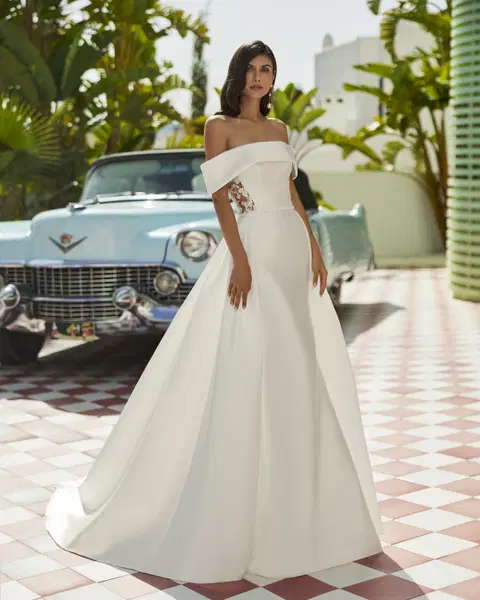 Jossie wedding dress by Luna Novias, mermaid, mikado
