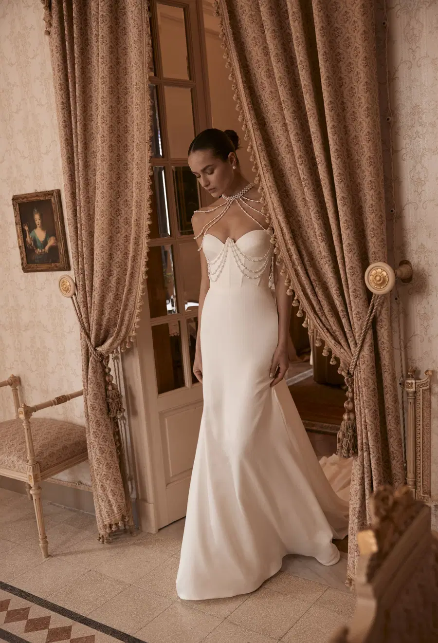 Noor 25-009 by Ricca Sposa Atelier: Mermaid silhouette, sweetheart neckline, sleeveless, satin