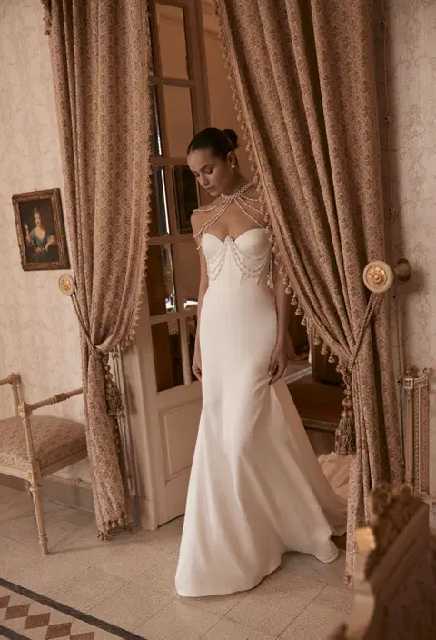 Noor 25-009 wedding dress by Ricca Sposa Atelier, mermaid, satin