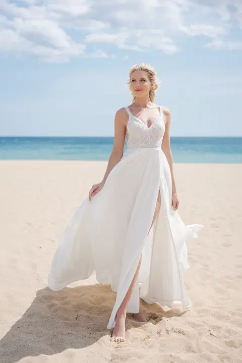 Style AL115 wedding dress by Amera Vera, A-line, lace