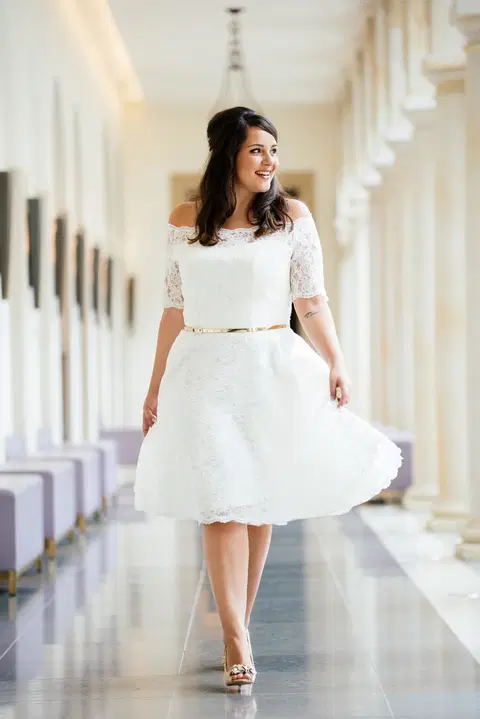 Betty wedding dress by KUESS die BRAUT, A-line, lace