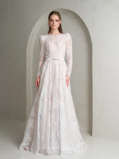 Lenora wedding dress by Katya Katya London, A-line, lace
