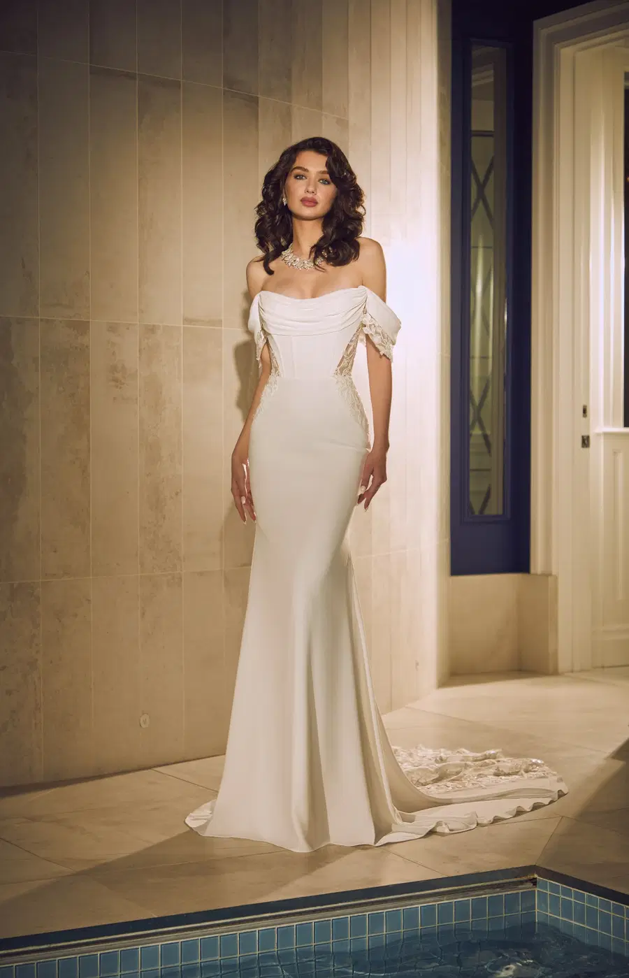 Tamara by Mori Lee: Fit & Flare silhouette, scoop neckline, crepe